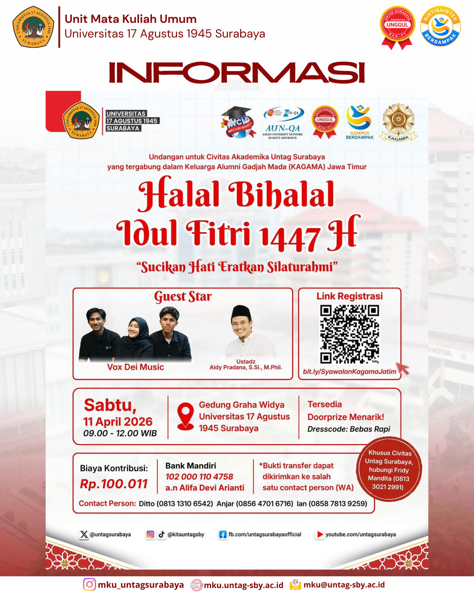 MKU UPDATE: Pererat Silaturahmi, KAGAMA Jatim Gelar Halal Bihalal Idul Fitri 1447 H di Untag Surabaya