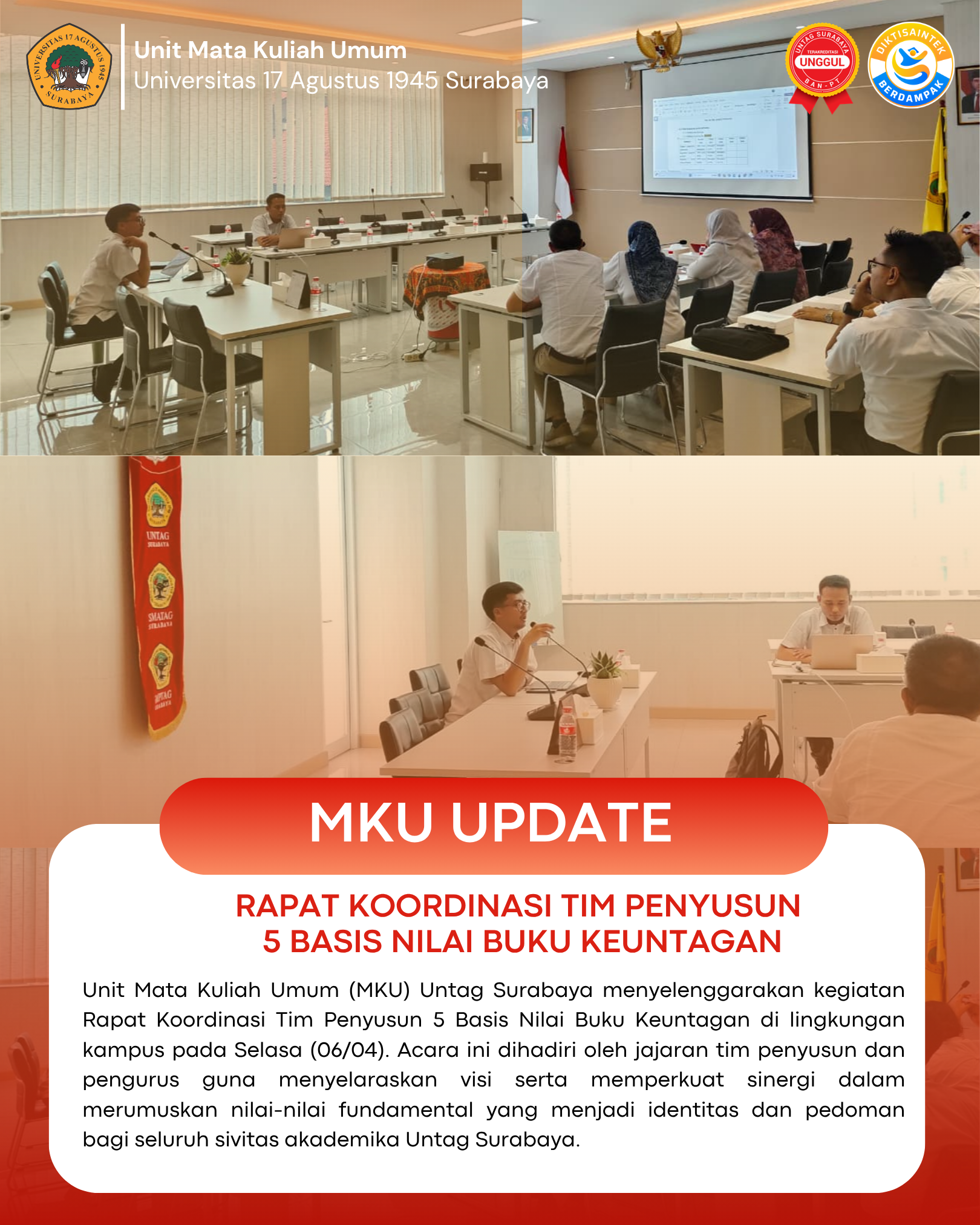 MKU UPDATE: Sinkronisasi Nilai Karakter dalam Rapat Koordinasi Tim Penyusun 5 Basis Nilai Buku Keuntagan