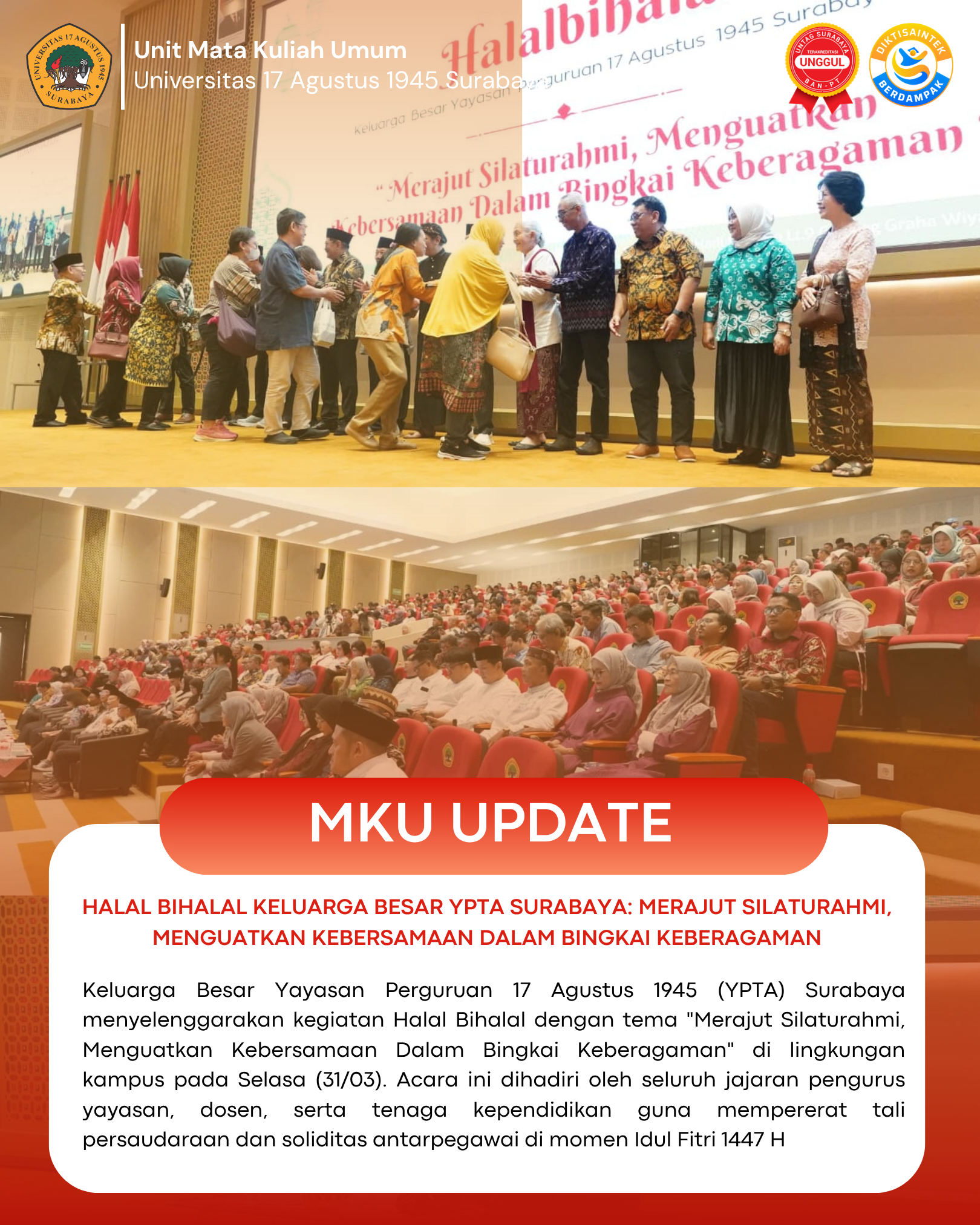 Halal Bihalal Keluarga Besar YPTA Surabaya: Merajut Silaturahmi, Menguatkan Kebersamaan dalam Bingkai Keberagaman