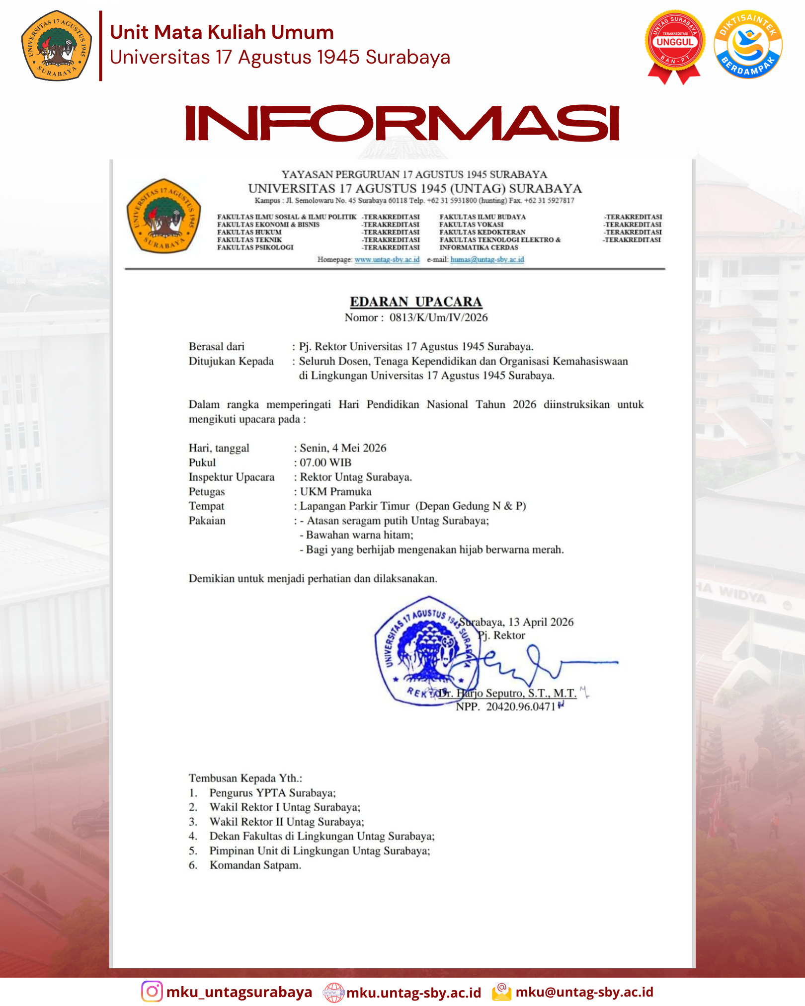  PELAKSANAAN UPACARA MEMPERINGATI HARI PENDIDIKAN NASIONAL 2026