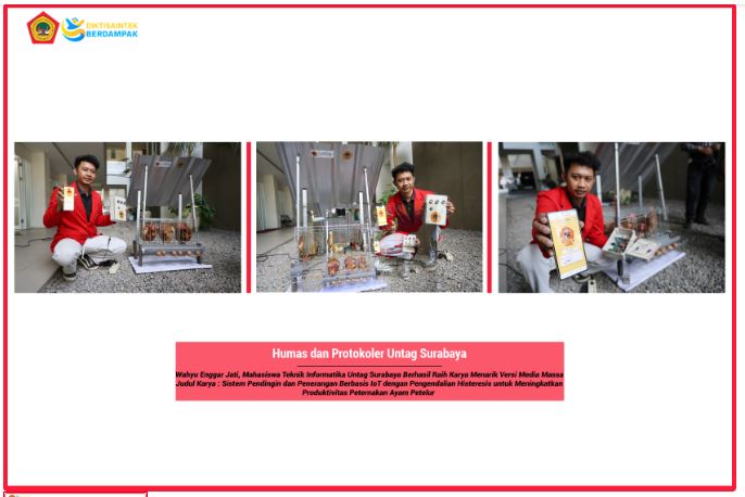 Mahasiswa Untag Surabaya Hadirkan Sistem Inovatif Berbasis IoT