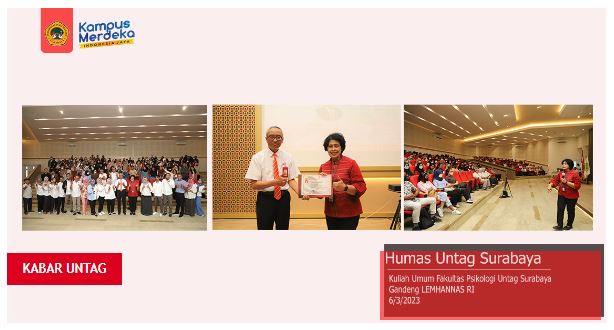 Internalisasi Nilai Kebangsaan, Kuliah Umum Fakultas Psikologi Untag Surabaya Gandeng LEMHANNAS RI 