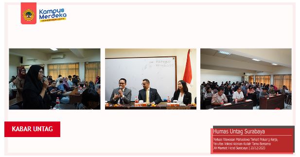 Perluas Wawasan Mahasiswa Terkait Peluang Kerja, Fakultas Vokasi Adakan Kuliah Tamu Bersama JW Marriott Hotel Surabaya