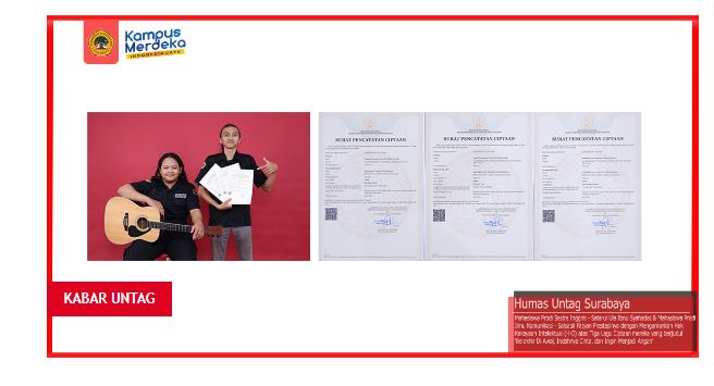Mahasiswa Untag Surabaya Raih Hak Cipta Atas Tiga Lagu : Bukti Kreativitas dan Kesadaran Hukum di Era Digital