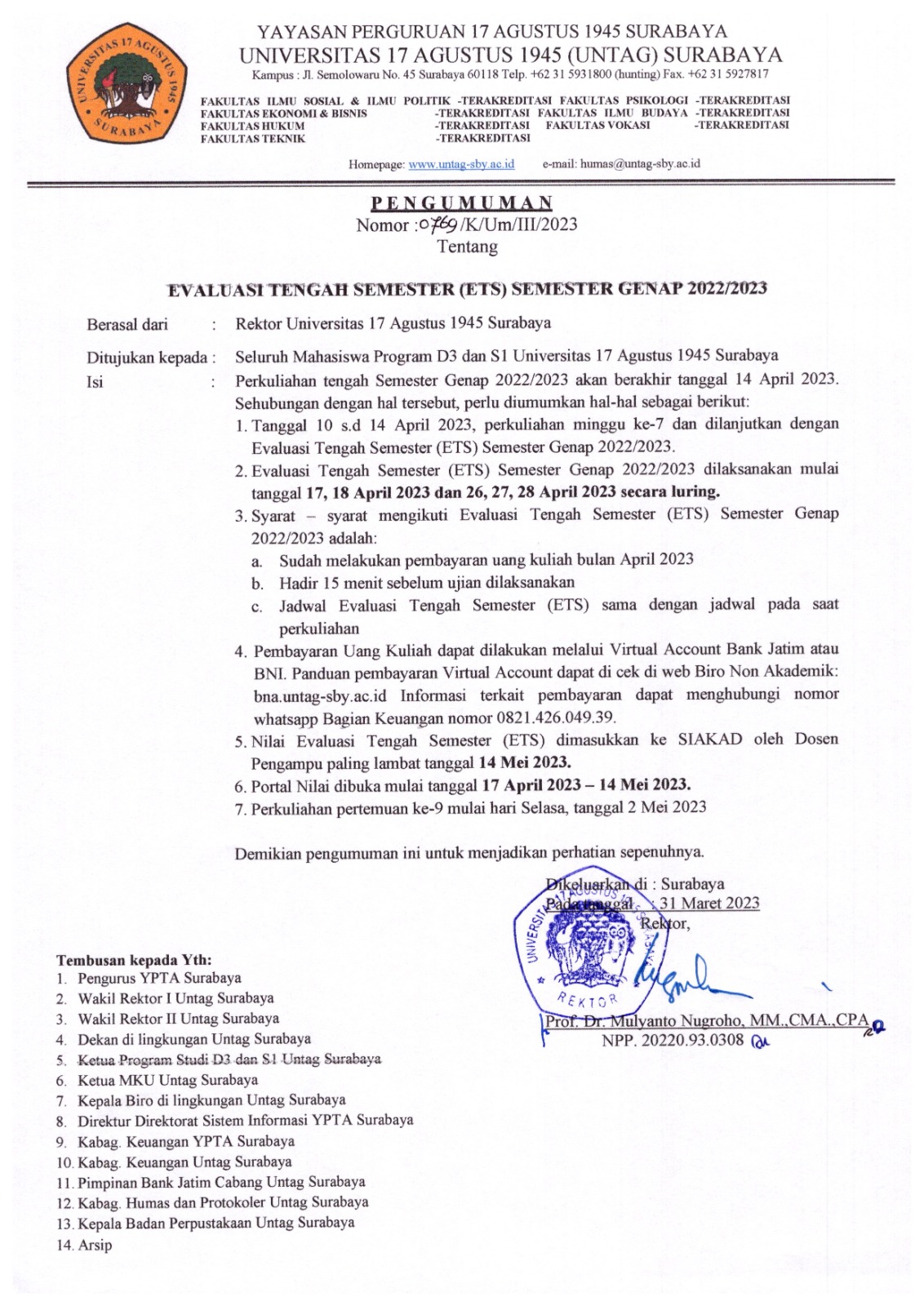 Evaluasi Tengah Semester (ETS) Genap 2022/2023