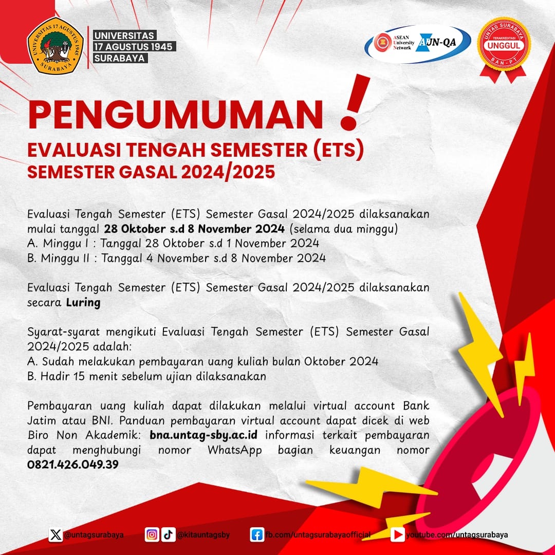 Pengumuman Evaluasi Tengah Semester (ETS) Genap 2024/2025
