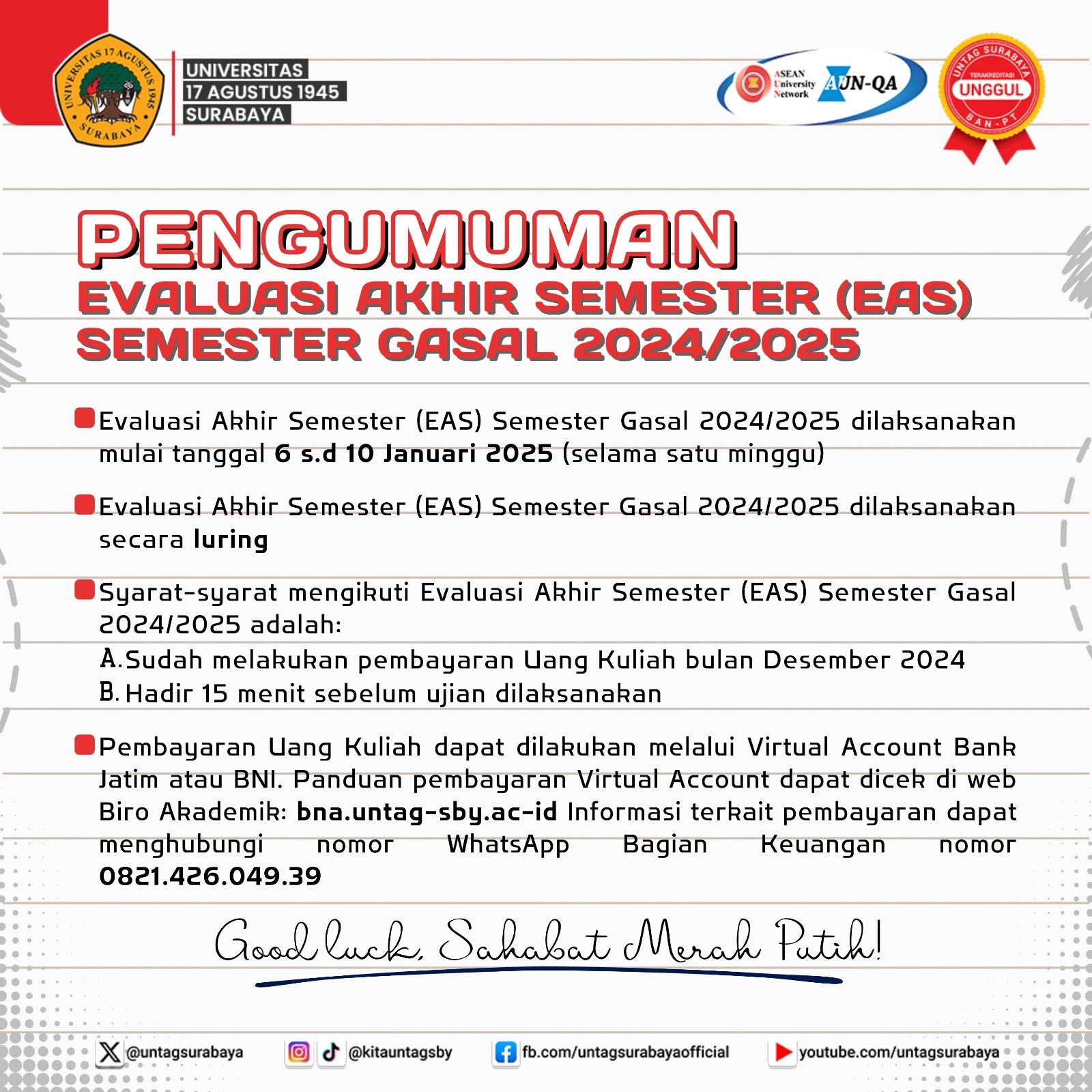 Evaluasi Akhir Semester (EAS) Gasal 2024/2025