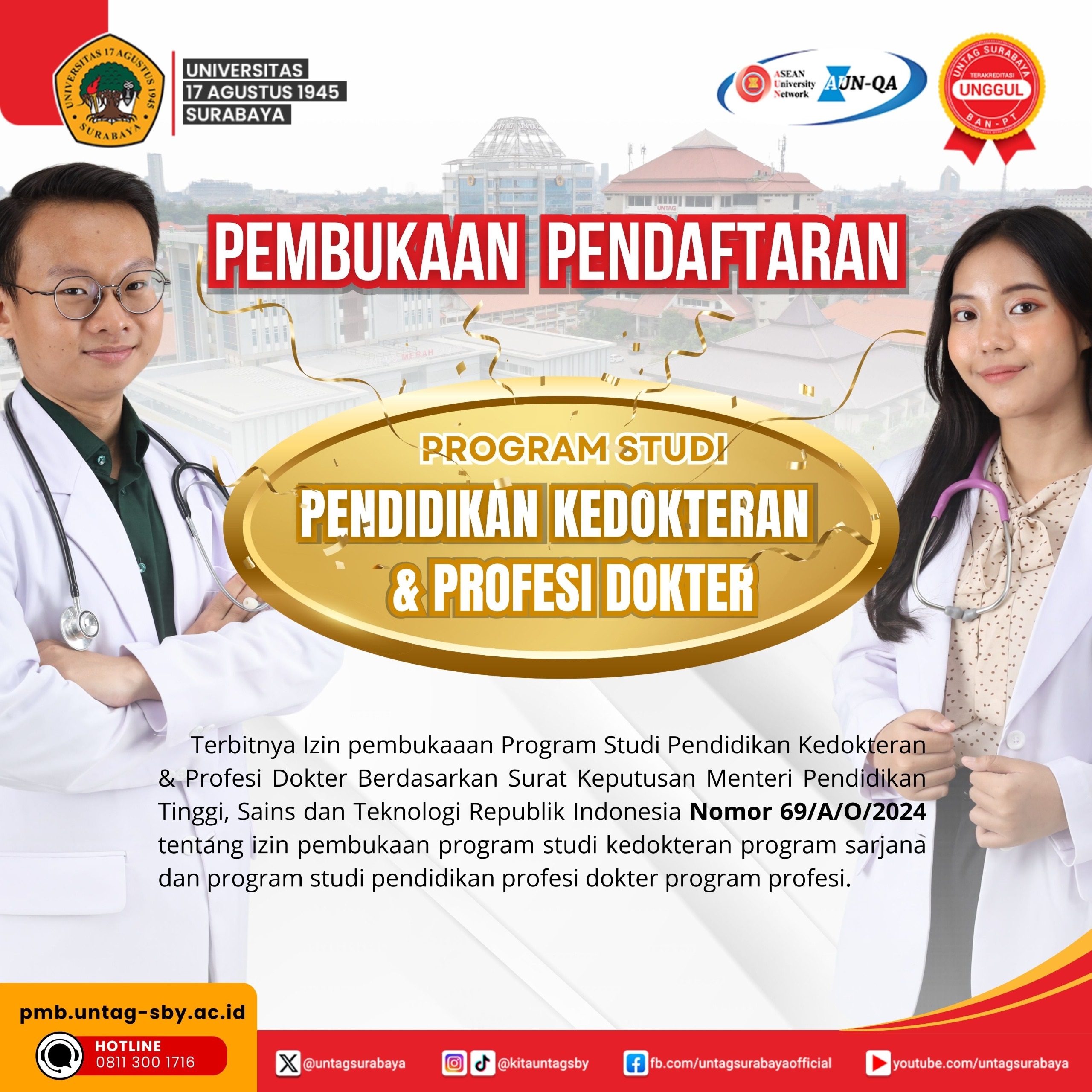 Pembukaan Program Studi Pendidikan Kedokteran dan Profesi Dokter UNTAG Surabaya
