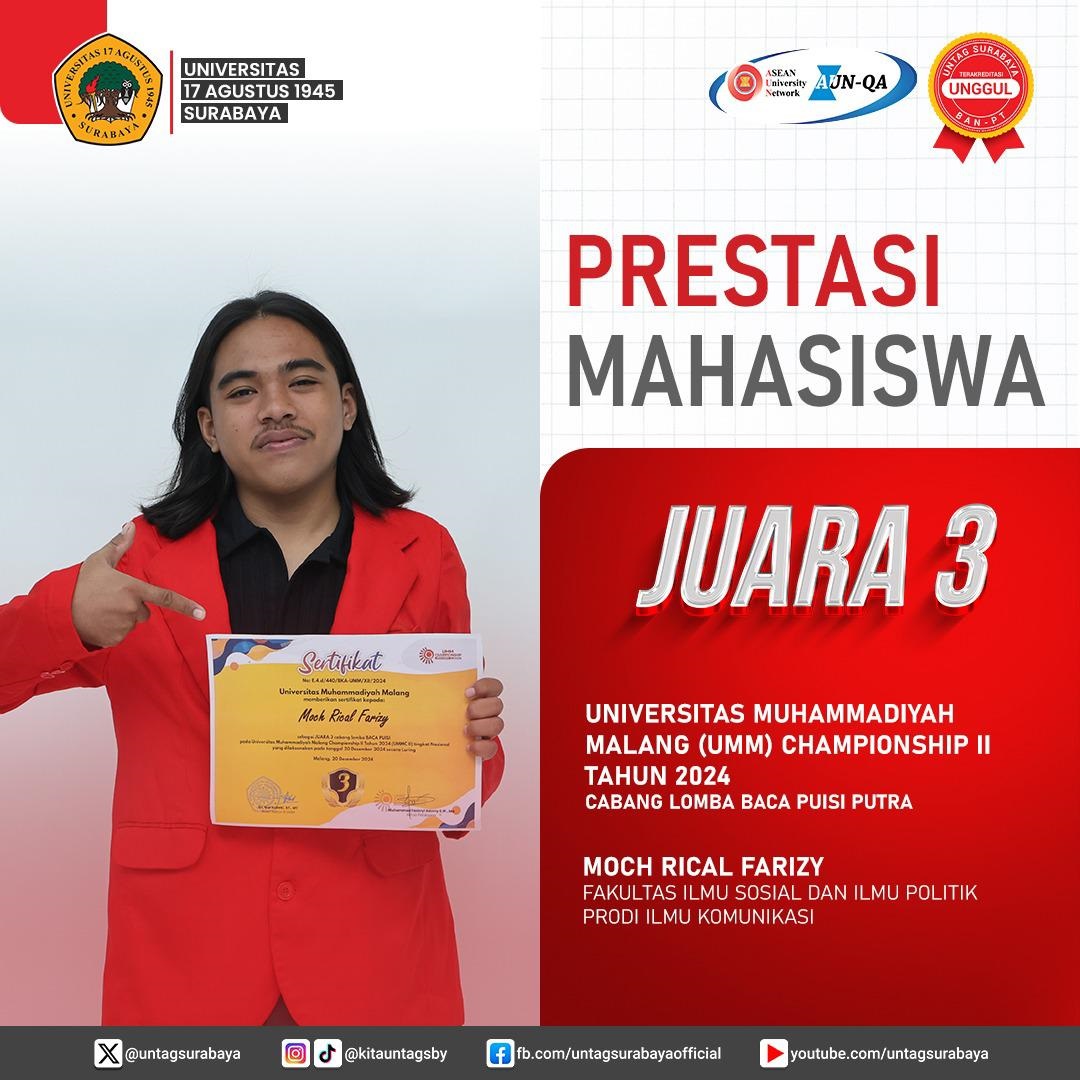 Prestasi Mahasiswa - Cabang Lomba Baca Puisi Putra 