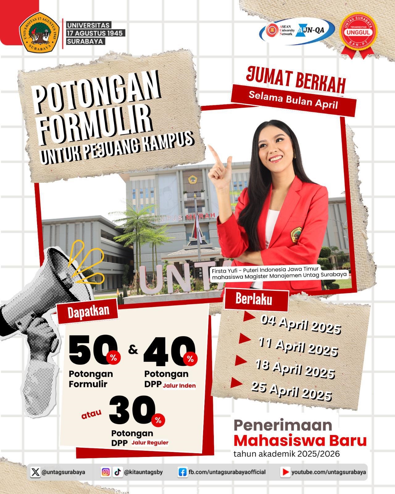 Potongan Formulir PMB Untag Surabaya