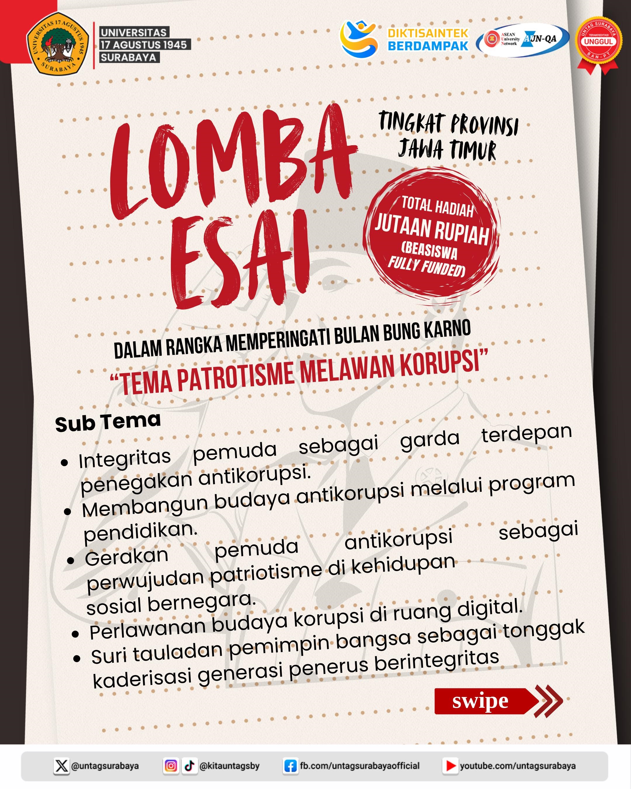          LOMBA ESAI-TEMA PATRIOTISME MELAWAN KORUPSI