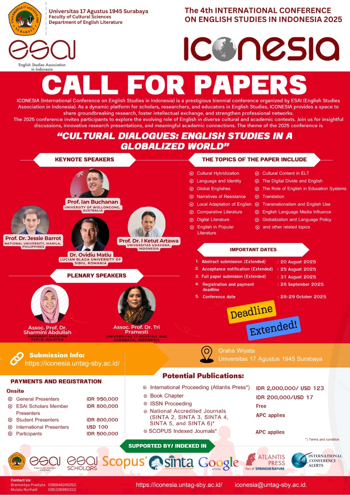 CALL FOR PAPERS – DEADLINE EXTENDED