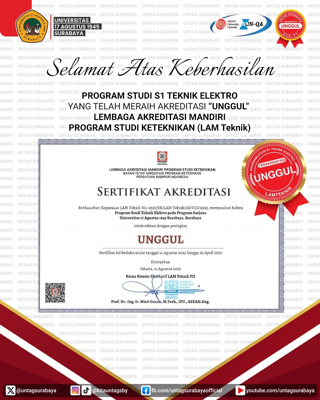 Program Studi S1 Teknik Elektro Untag Unggul